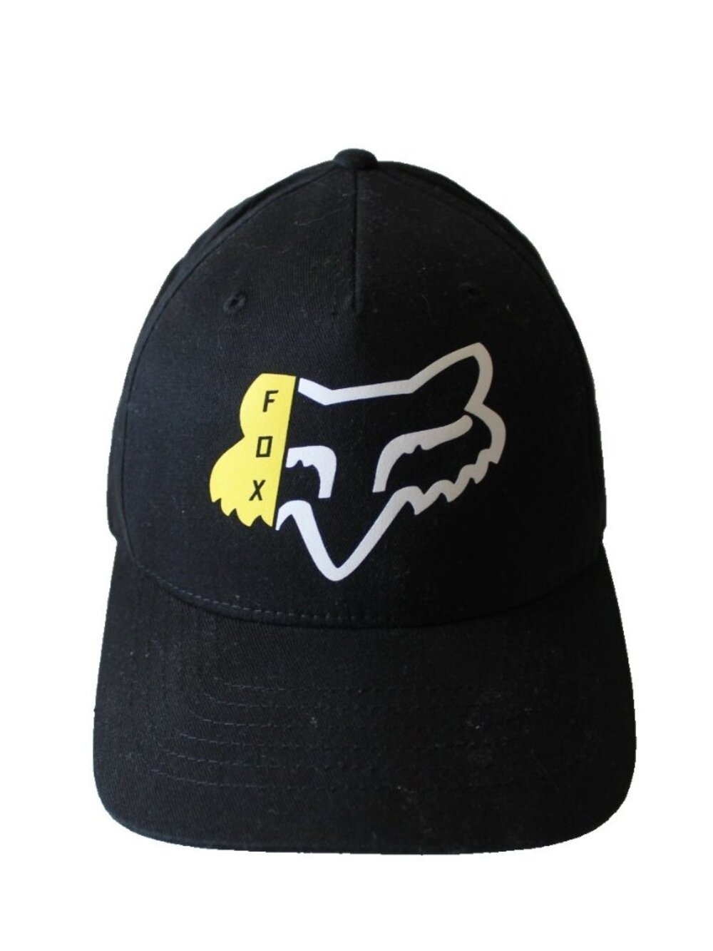 Fox Racing Mens L/XL Black Flexfit Hat Fox Head Logo Embroidered Baseball Cap